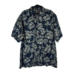 Woolrich Sz. XL Vintage Palm Tree Sailboat Short Sleeve Button Up Hawaiian